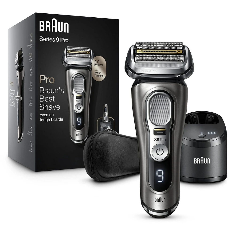 Rasoir électrique rechargeable Series 9 Pro 9465cc pour hommes, peau sèche et mouillée, système Nettoyage et recharge