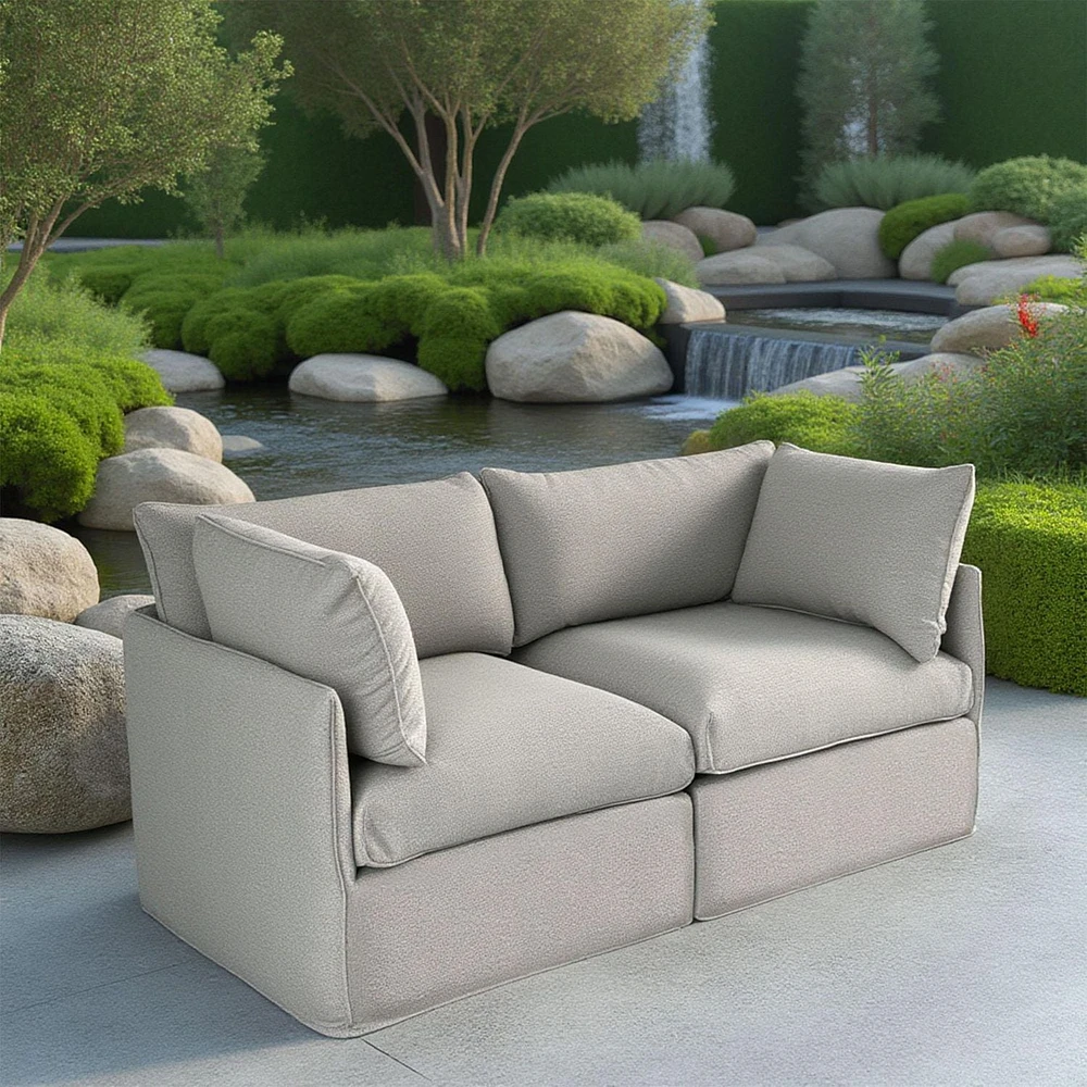 Ensemble de canapés modulaires de patio Patioflare Flexifome, gris