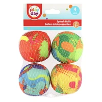 Play Day – Balles éclaboussantes pour piscine, paquet de 4, enfants, divertissement aquatique bain, plage, lac, été, multicolores, dès 3 ans Pack de 4 Balles de Piscine pour Enfants