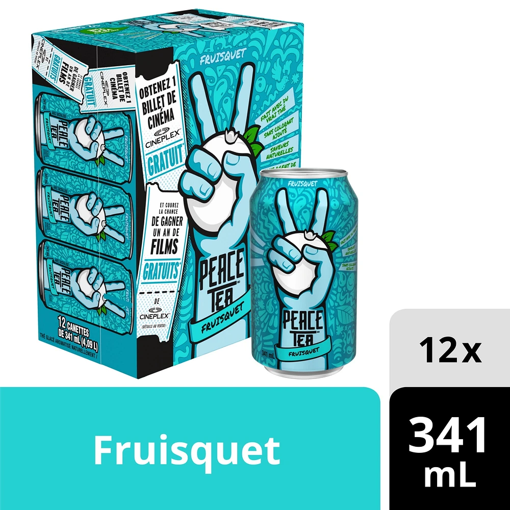 Cannettes de Peace Tea Sno-Berry, 341 mL, Paquet de 12 12 x 341 ml