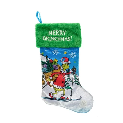 Le Grinch qui a volé Noël du Dr Seuss, « Merry Grinchmas », bas de Noël de 20 pouces