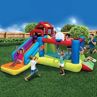 Château gonflable géant gonflable Climb 'N Bounce Clubhouse avec toboggan BANZAI
