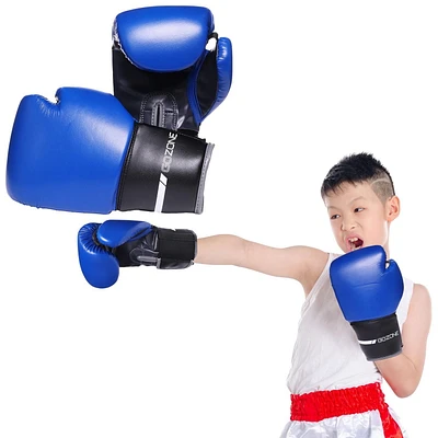 Gants de boxe style Pro pour enfant 8 oz GoZone – Bleu/noir