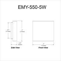 Dainolite EMY-550-5W-MW Mur Blanc Mat
