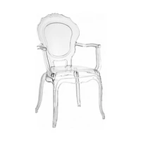 Heavenly Collection Clear Plastic Arm Chair Set of 6