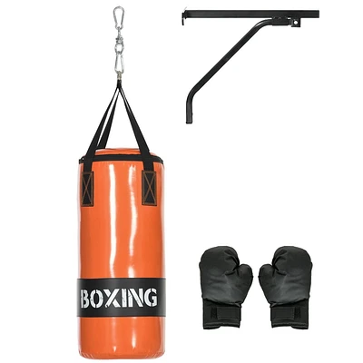 Soozier Sac de frappe suspendu avec gants de frappe et support mural