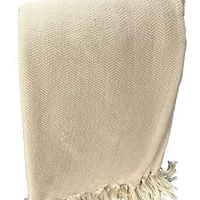 Charm solid throw 50"x60" - Ecru