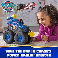 PAW Patrol: Rescue Wheels Chase’s Power Haulin’ Cruiser, Toy Truck with Launcher, Motorized Winch, Lights & Sounds, Kids Toys for Boys & Girls Ages 3+, Chase’s Power Hauling
