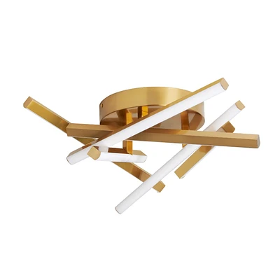Carly Flush Mount - 43W - Aged Brass - White Silicone Diffuser