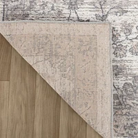 Tapis d'interieur classique Atlas Rug Branch, beige gris, motif floral - Salon, chambre, salle a manger et cuisine