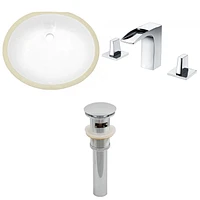 19.5-in. W CUPC Oval Bathroom Undermount Sink Set In White - Chrome Hardware - Overflow Drain Incl. AI-13125