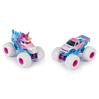Monster Jam, Monster trucks officiels en métal moulé Sparkle Smash Vs. Sparkle Smash, échelle 1:64, jouets pour garçons à partir de 3 ans