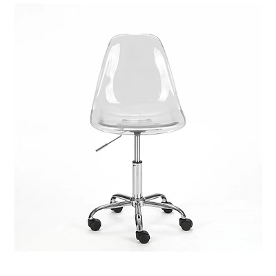 Heavenly Collection Acrylic Office Chair, Clear Office Chair, Acrylic Desk Chair, Acrylic Adjustable Chair, Adjustable Office Chair, Acrylic Swivel Chair, Clear Chair with Wheels, Office Chair