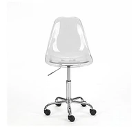 Heavenly Collection Acrylic Office Chair, Clear Office Chair, Acrylic Desk Chair, Acrylic Adjustable Chair, Adjustable Office Chair, Acrylic Swivel Chair, Clear Chair with Wheels, Office Chair