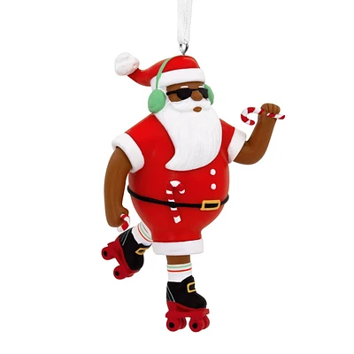 Décoration Hallmark de Noël (Père Noël noir en patins à roulettes, Mahogany)