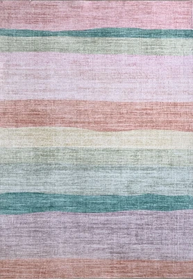 Rug Branch Soft Steps Playtime Colorful Rainbow Soft Area Rug, Pink Green - Boys & Girls in Playroom, Nursery, Bedroom
