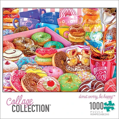 Buffalo Games - Le puzzle Collage Collection - Donut Worry, Be Happy - en 1000 pièces