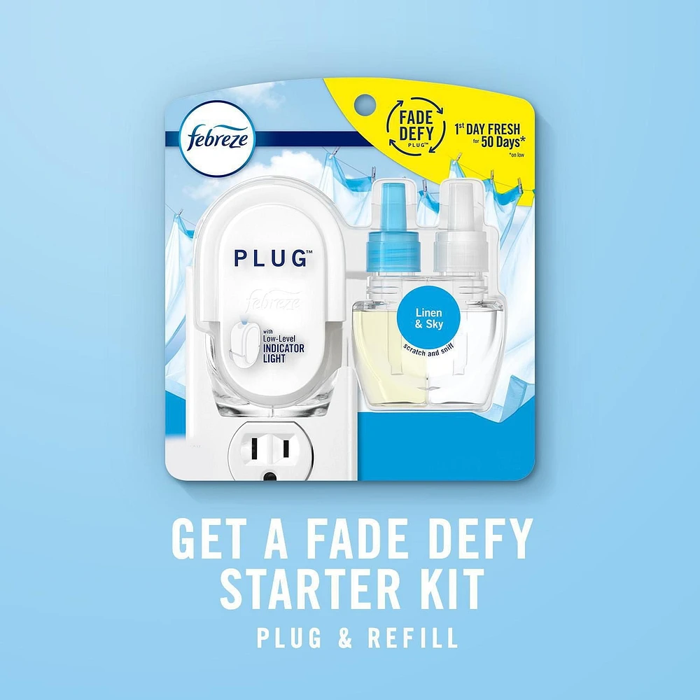 Recharges d’assainisseur d’air éliminateur d’odeurs Febreze PLUG Fade Defy, parfum Gain Original