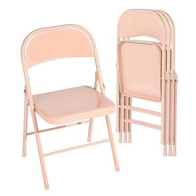 Lot de 4 chaises pliantes Homy Casa - Chaises en métal durables et élégantes en bleu/gris/rose Morandi élégant