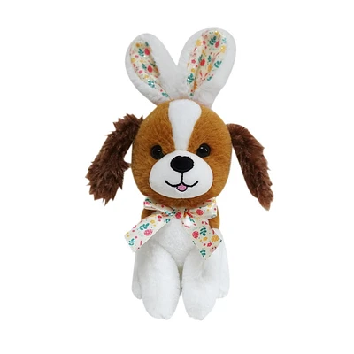 WAY TO CELEBRATE Pâques en peluche 7 pouces petit chiot avec oreilles de lapin marron