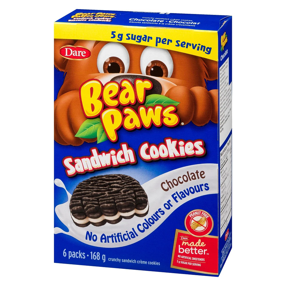 Bear Paws Sandwich Cookies Chocolate, Dare, 168g