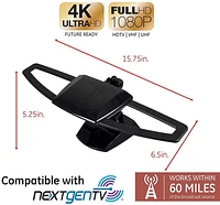GE UltraPro Black Stealth Mobile TV Antenna, Black, 35689