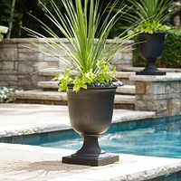 Tierra Verde 19" x 23" Crescendo Urn Planter In Slate, Made from recycled materials