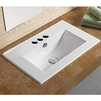 American Imaginations AI-28604 19,9 pouces W 16,6 pouces. D Dessus en céramique de couleur blanche pour 3H4 po. Robinet