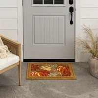 Tapis d’entrée Chalet et citrouilles en fibre de coco synthétique de Mohawk Home, orange, 46 cm x 76 cm (18 po x 30 po)