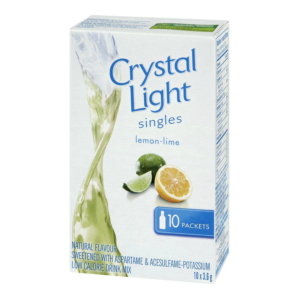 Crystal Light Singles, Lemon Lime, 3.6G, 10 Packets