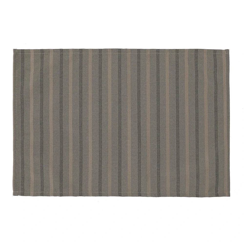 Stripe Outdoor Placemat (Taupe) - Set of 12