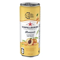 SAN PELLEGRINO MOMENTI Sparkling Water Clementine Peach – 6x330mL, 6 x 330ml Cans