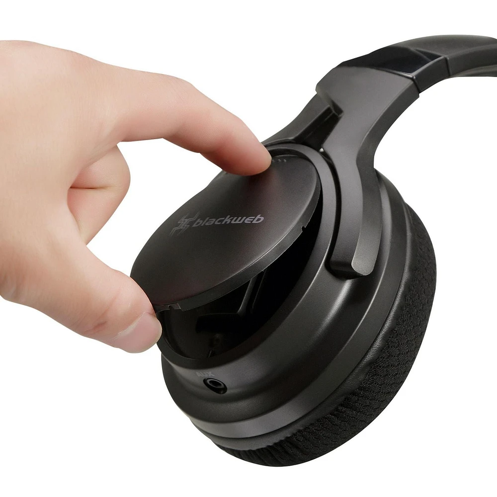 Blackweb Rechargeable Wireless Gaming Headset (BWA22HO002C-Black), 50 mm Drivers