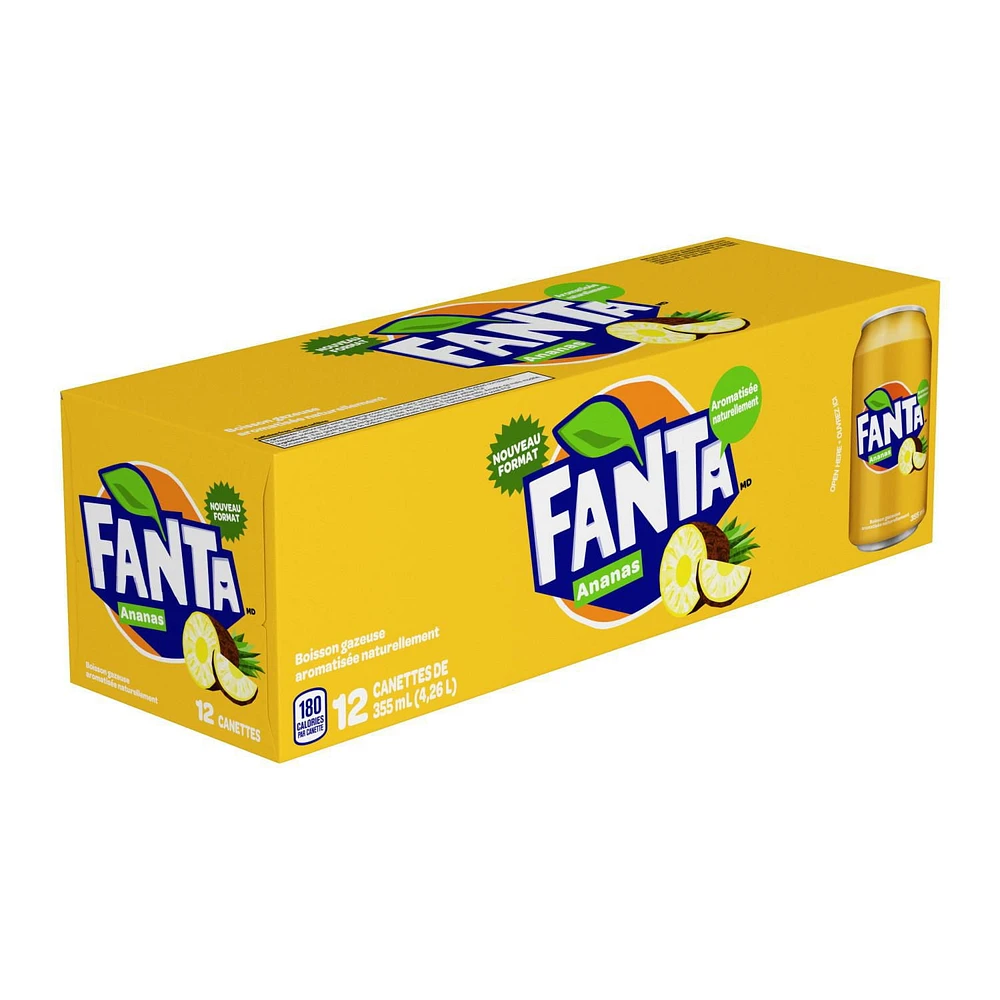 Fanta Pineapple Fridgepack Cans, 355 mL, 12 Pack