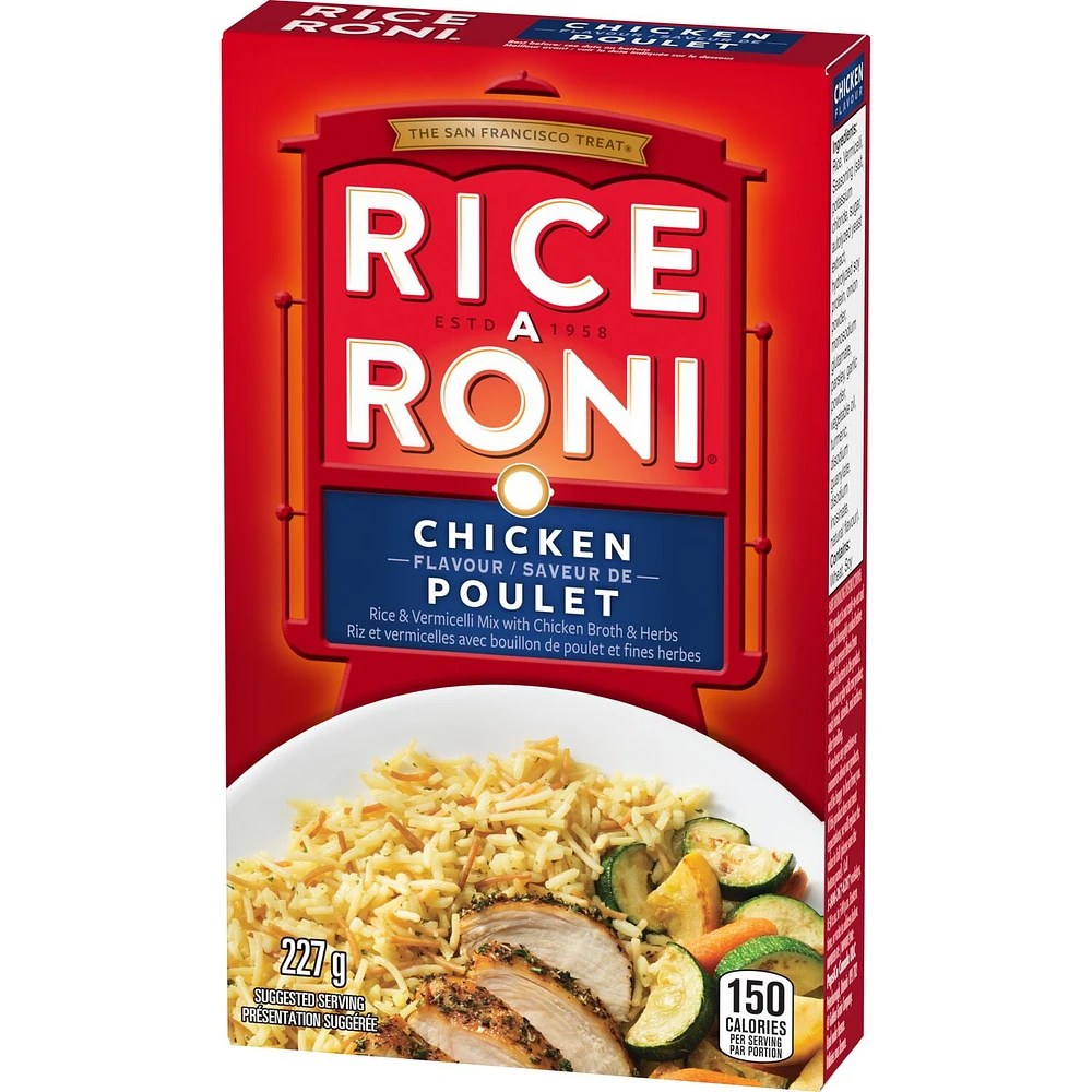 Rice-A-Roni Riz et vermicelle avec bouillon de poulet et assaisonnements Saveur de Poulet 227g