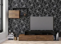 Nexera Paisley 72-inch TV Stand, Truffle And Black