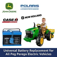 Peg Perego Official 12 Volt Replacement Battery for Ride on Toys. All Season Performance. Works with John Deere, Polaris, and Case IH licensed Peg Perego Ride on Toys