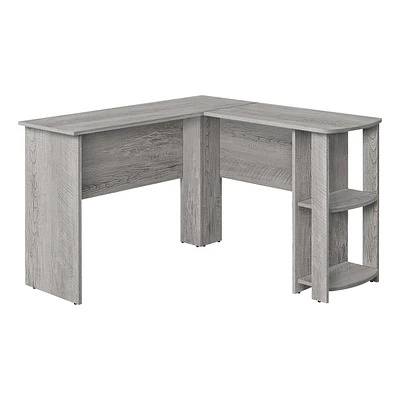 Monarch Specialties Computer Desk, Home Office, Corner, Storage Shelves, 48"l, L Shape, Work, Laptop, Laminate, Grey, Contemporary, Modern
