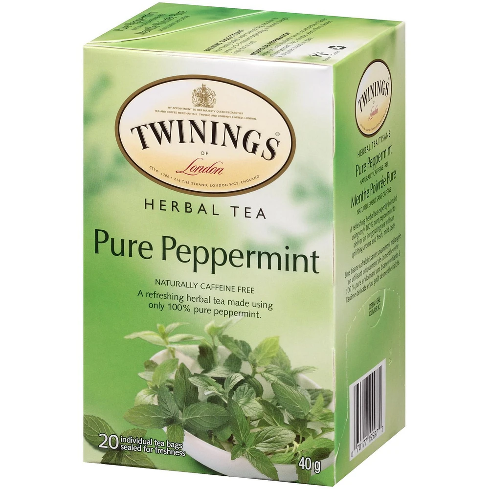 Twinings Pure Peppermint Herbal Tea, Pack of 20 Tea Bags