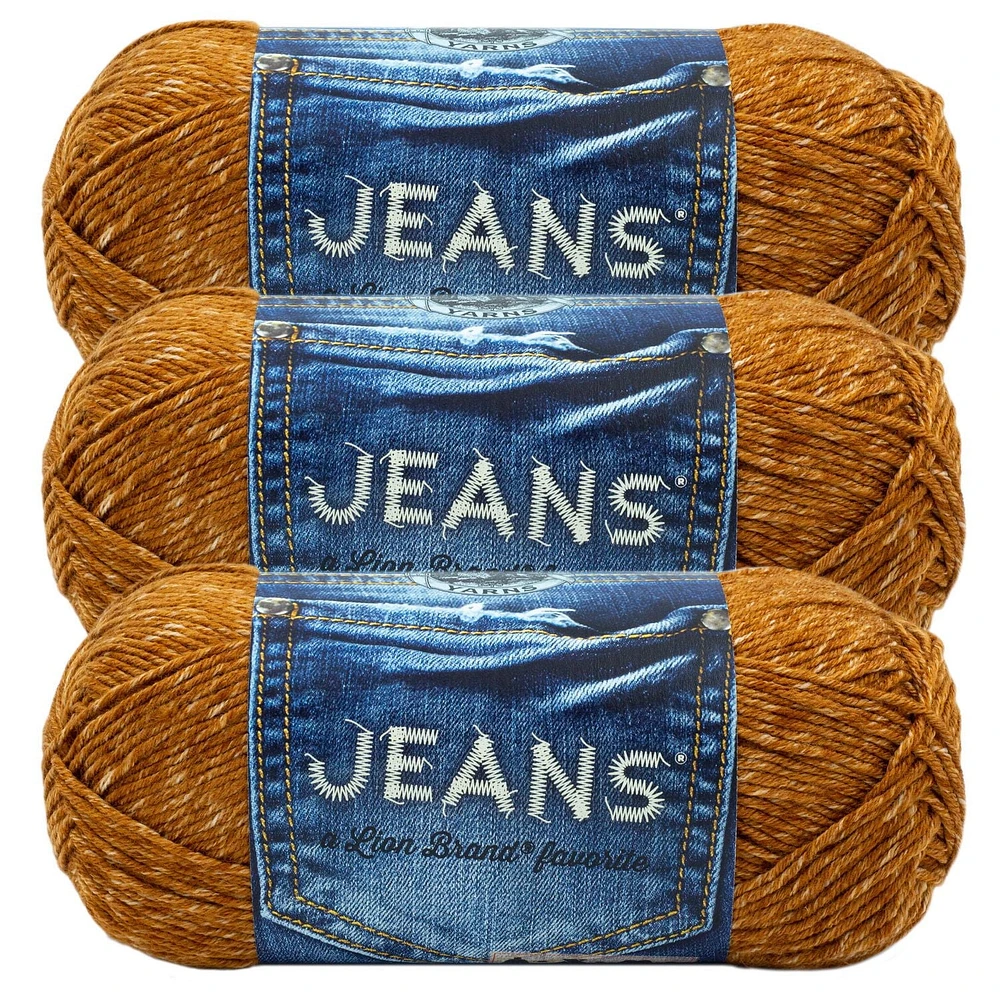 Fil Lion Brand Jeans® Fil acrylique moyen/peigné n° 4, 100g/ 225m, 3-CT