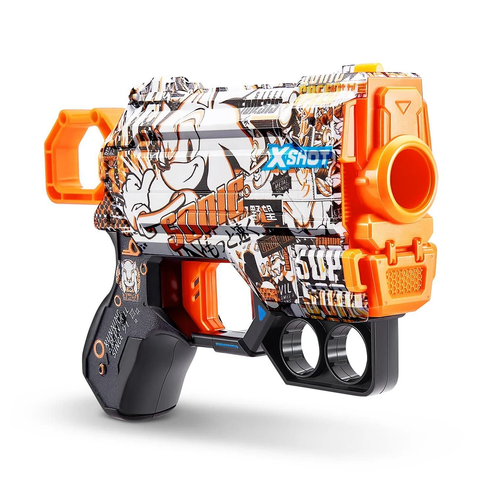 Le pistolet Menace XSHOT Skins - Décoration Sonic le Hérisson (RETRO)