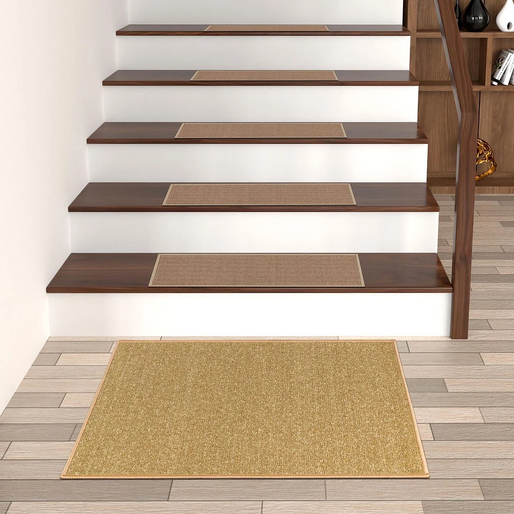 Tapis de couloir à motif de solide à sous-couche en caoutchouc de la collection Ottohome