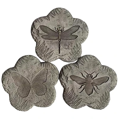 Angelo Décor Pierre de gué sur le thème de la nature, ensemble de 3, de 10 pouces de diamètre