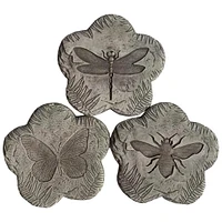 Angelo Décor Pierre de gué sur le thème de la nature, ensemble de 3, de 10 pouces de diamètre