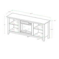Manor Park Minimal Farmhouse Fireplace TV Stand for TV's up to 64"- Multiple Finishes