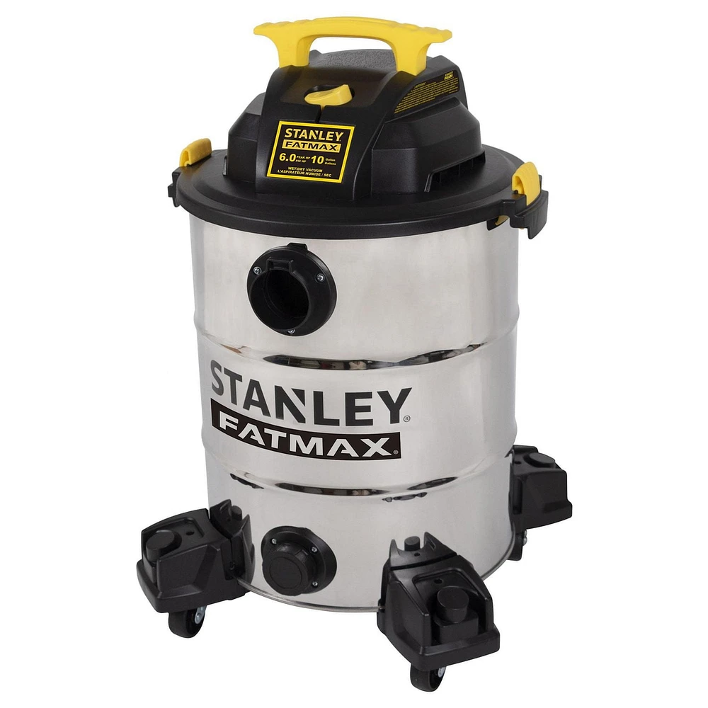 Stanley Fatmax 6HP 10 Gallon Stainless Steel Wet/Dry Vacuum