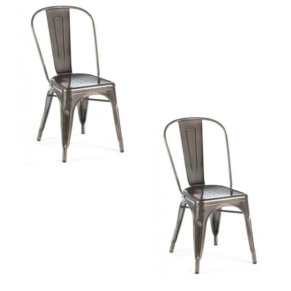 Chaise de salle à manger en métal Heavenly Collection, ENSEMBLE DE 2