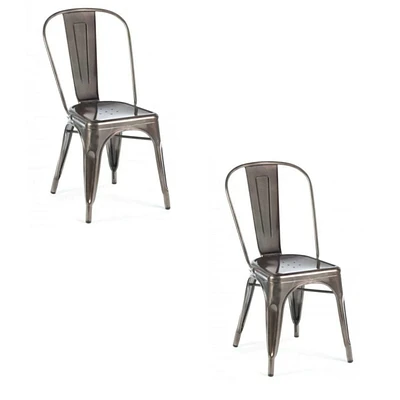 Chaise de salle à manger en métal Heavenly Collection, ENSEMBLE DE 2