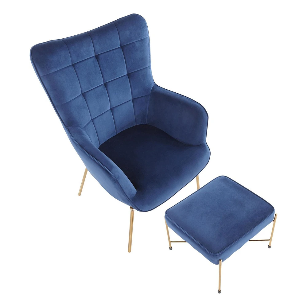 Izzy Contemporary Chair with Ottoman by LumiSource