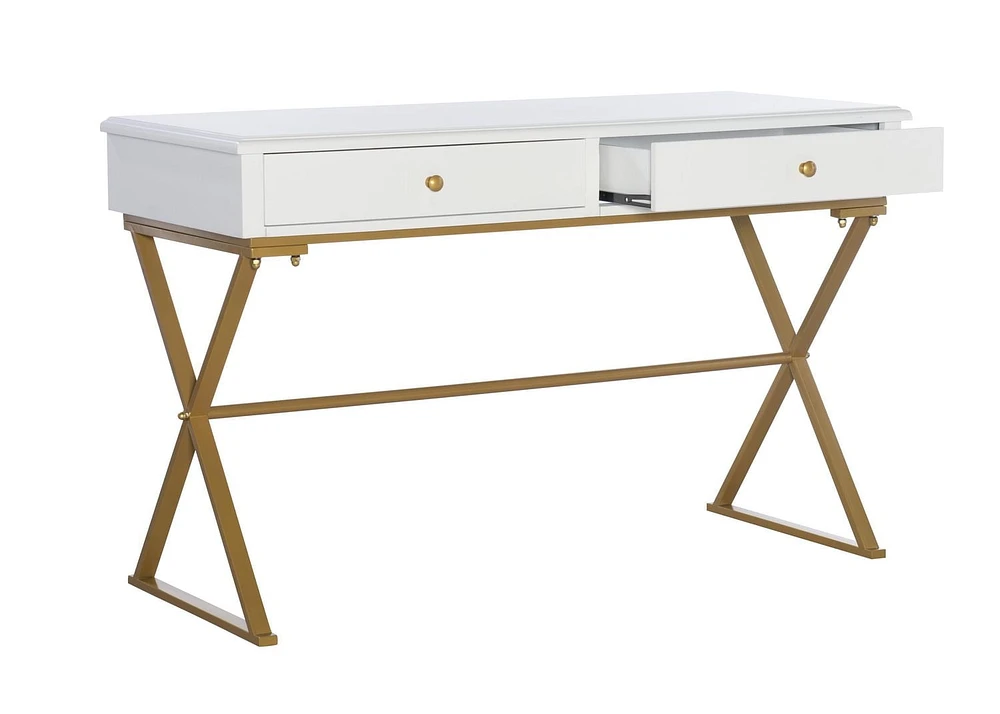 Parker White and Gold Campaign Desk